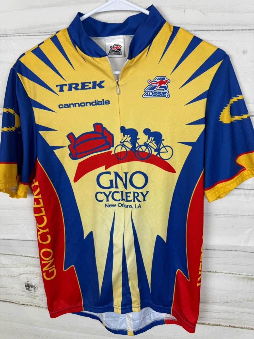 GNO Cyclery Trek Cannondale Men's Yellow & Blue Cycling Jersey